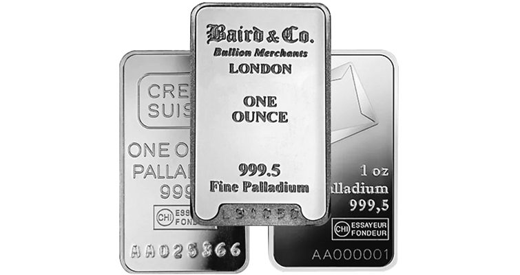 Three silver bars on a white background.