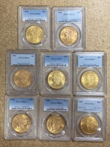 A pile of silver bars.